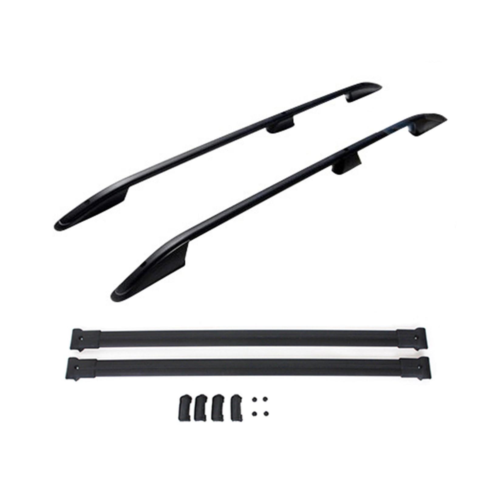 FORD TRANSIT CUSTOM 2013 ON - LWB ROOF RAILS AND CROSS BARS - SET - BLACK - Storm Xccessories2