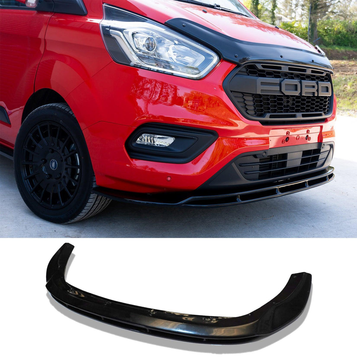 FORD TRANSIT CUSTOM 2018 ON STX FRONT SPLITTER SPOILER - Storm Xccessories2