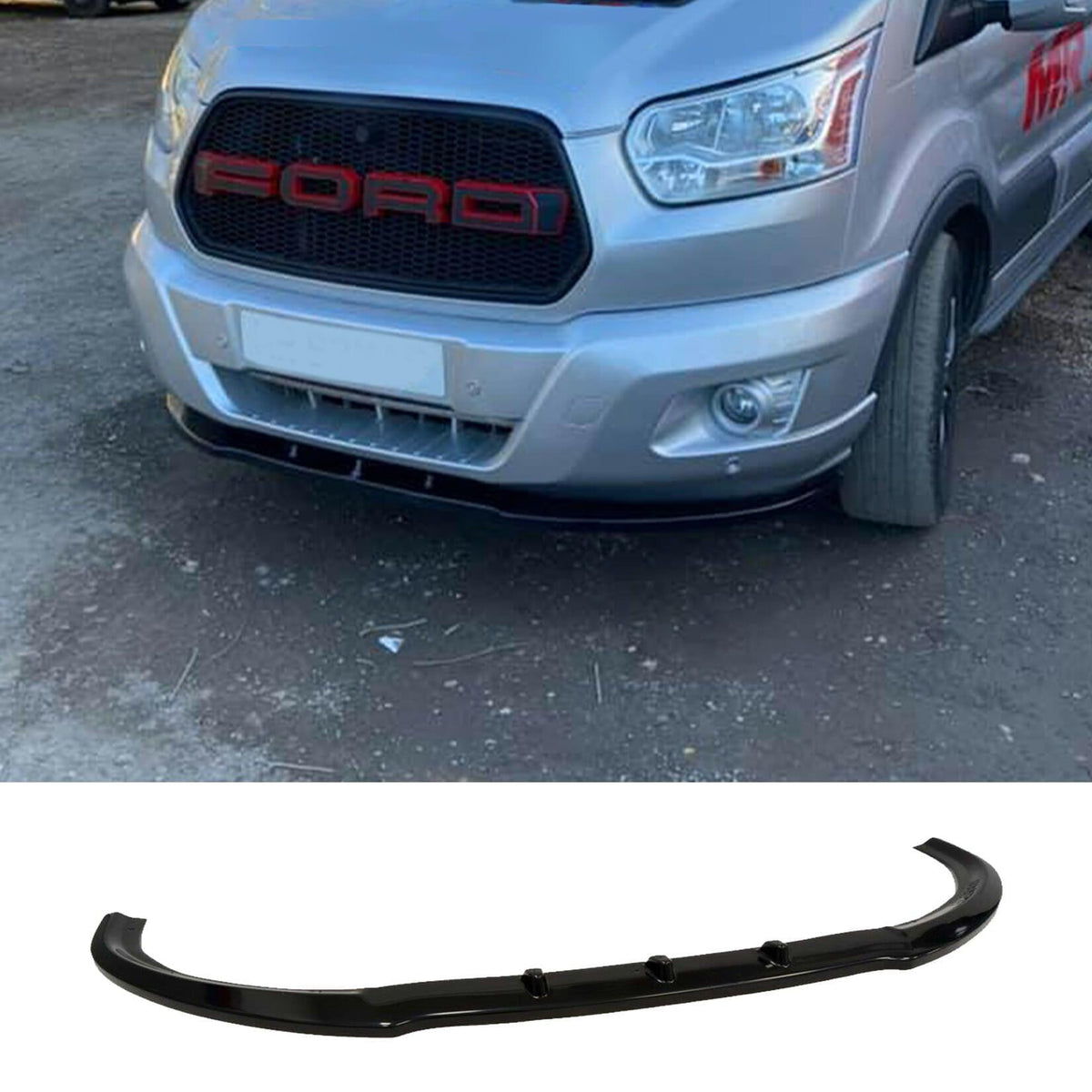 FORD TRANSIT MK8 2014-2018 – STX FRONT SPLITTER LIP IN GLOSS BLACK - Storm Xccessories2