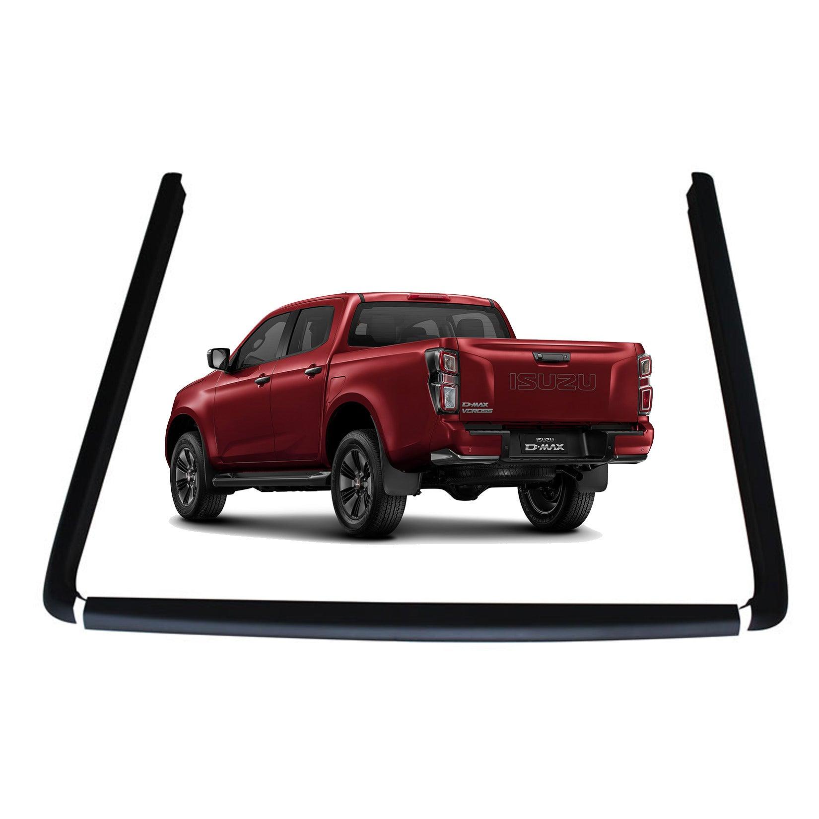 Isuzu D-max 2021 On Double Cab Load Bed Rail Caps - Loadbed Protection - 3pc Set