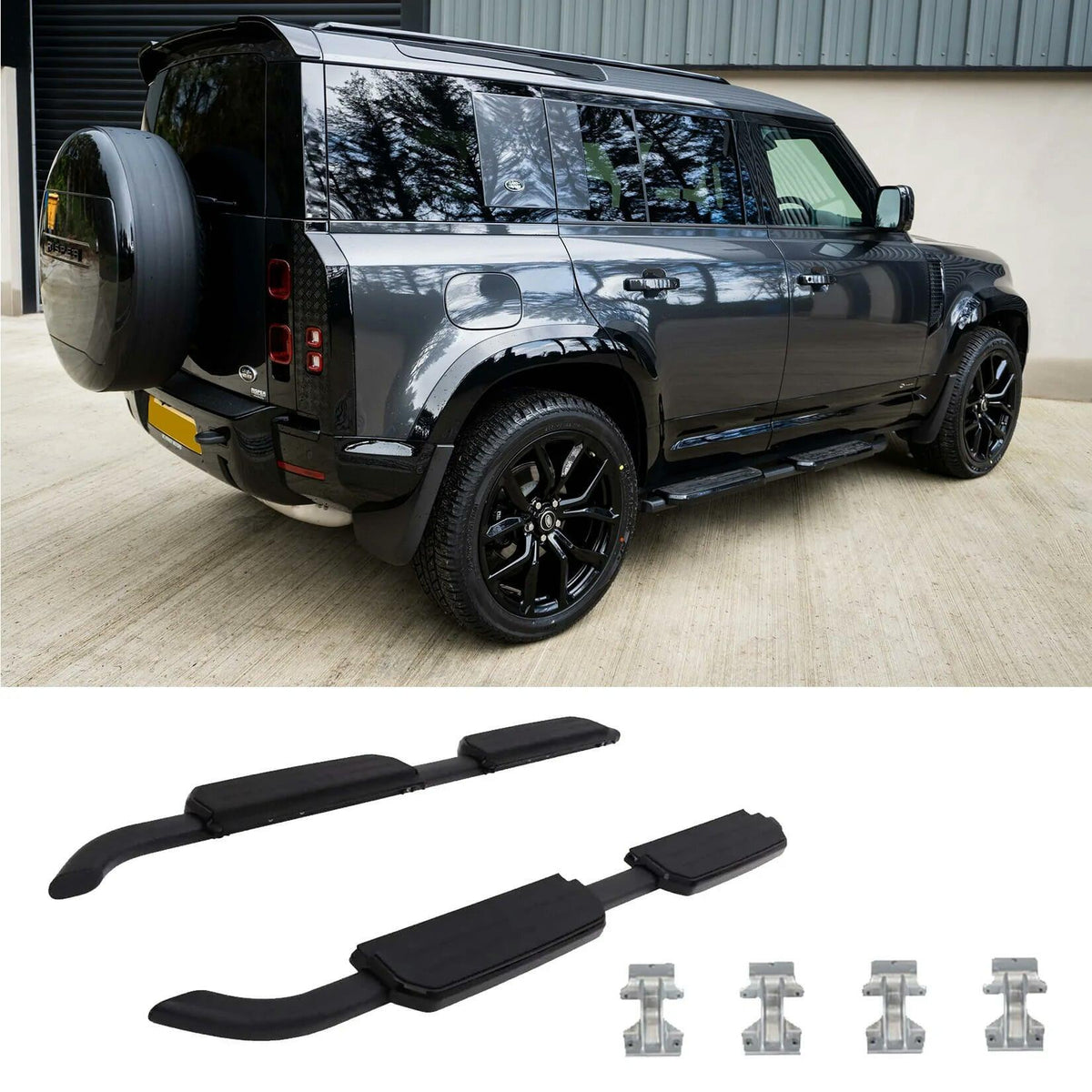 LAND ROVER DEFENDER 110 L663 2020 ON OE STYLE SIDE STEPS - PAIR - IN BLACK (NO LOGO) - Storm Xccessories2