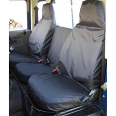 LAND ROVER DEFENDER 90 / 110 - 1983-1997 3 FRONT SINGLE SEAT COVERS - BLACK - Storm Xccessories2