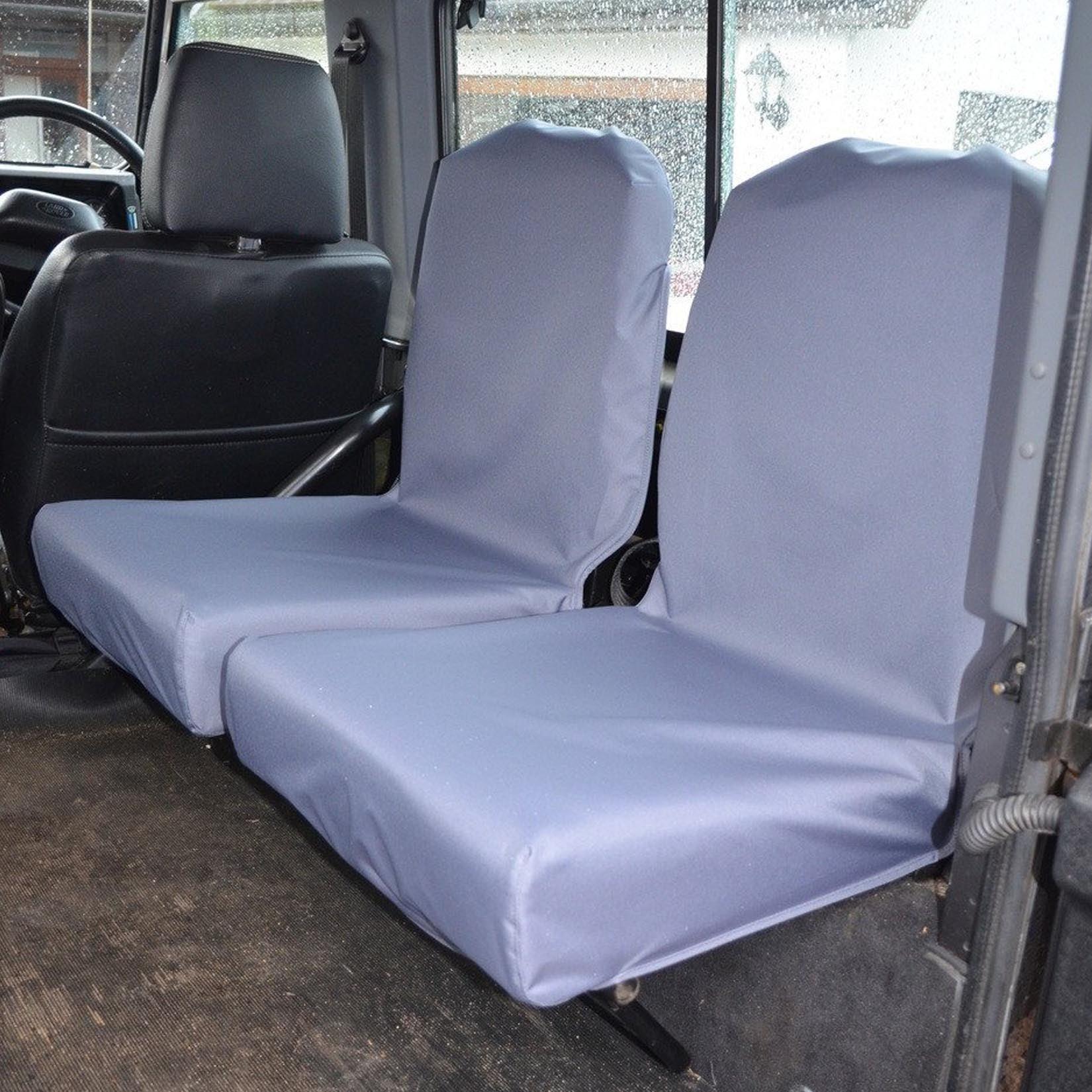 LAND ROVER DEFENDER 90 110 - 1983-2007 REAR SET OF 2 DICKY FOLDING SEAT COVERS - GREY - Storm Xccessories2