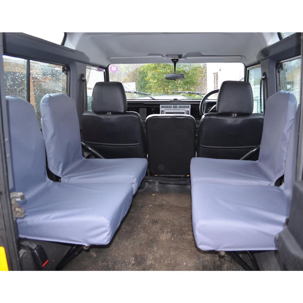 LAND ROVER DEFENDER 90 110 - 1983-2007 REAR SET OF 4 DICKY FOLDING SEAT COVERS - GREY - Storm Xccessories2