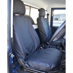 LAND ROVER DEFENDER 90 110 - 2007-2013 DRIVER AND FRONT SINGLE PASSENGER SEAT COVERS - PAIR - BLACK - Storm Xccessories2