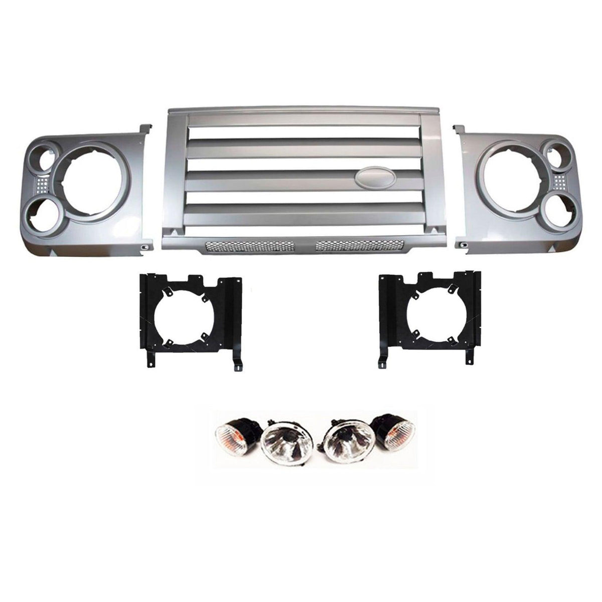 LAND ROVER DEFENDER 90 / 110 SVX UPGRAGE FRONT GRILL KIT - SILVER Land Rover Accessories - Storm Xccessories2