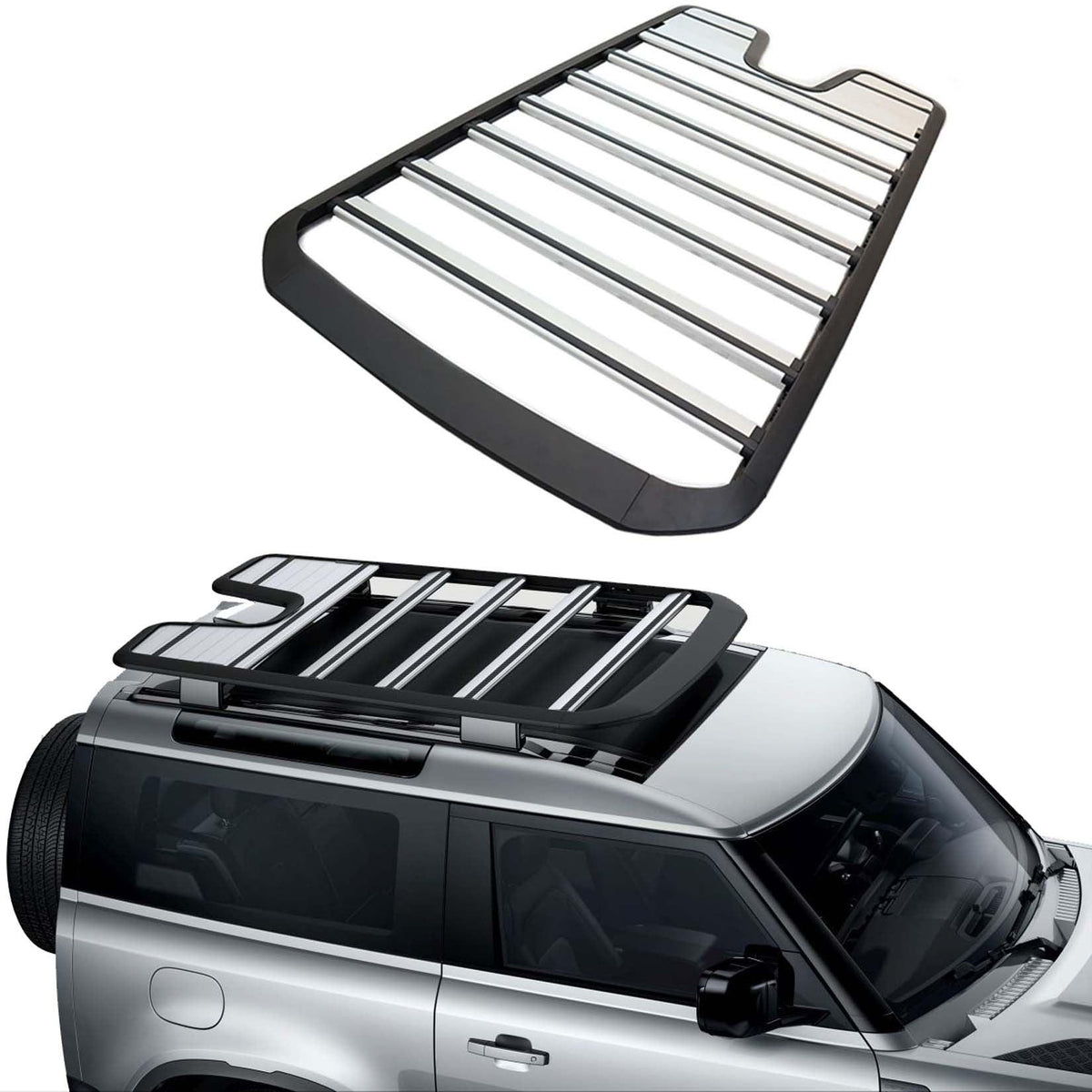 Land Rover Defender 90 L663 2020 On Oe Style Roof Rack In Silver