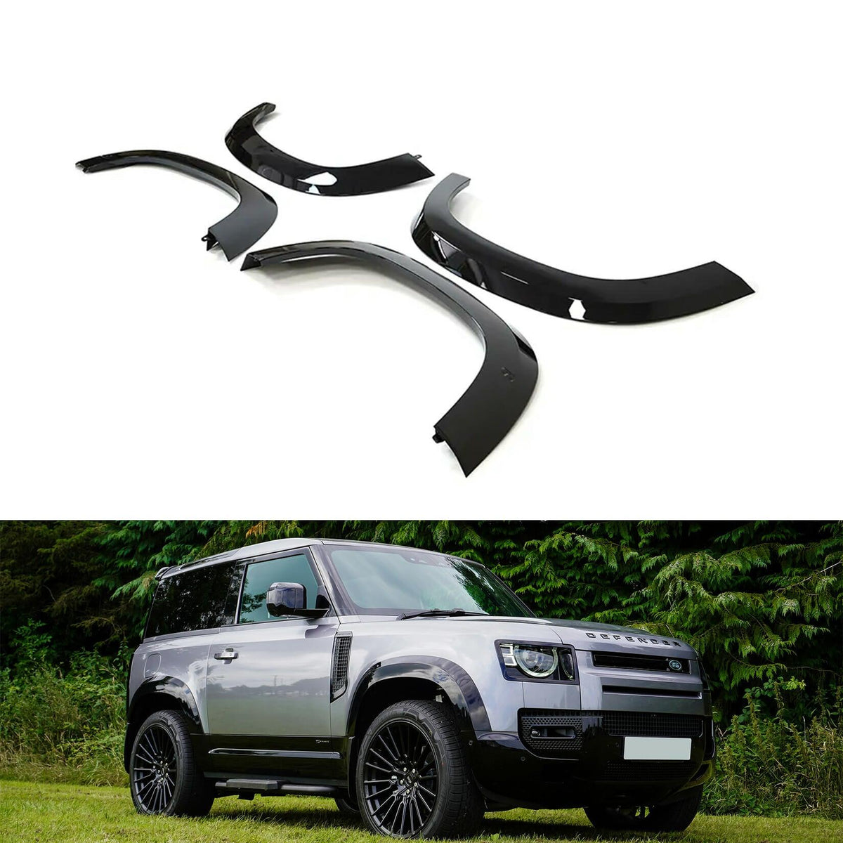 LAND ROVER DEFENDER 90 L663 2020 WHEEL ARCH KIT - GLOSS BLACK - Storm Xccessories2