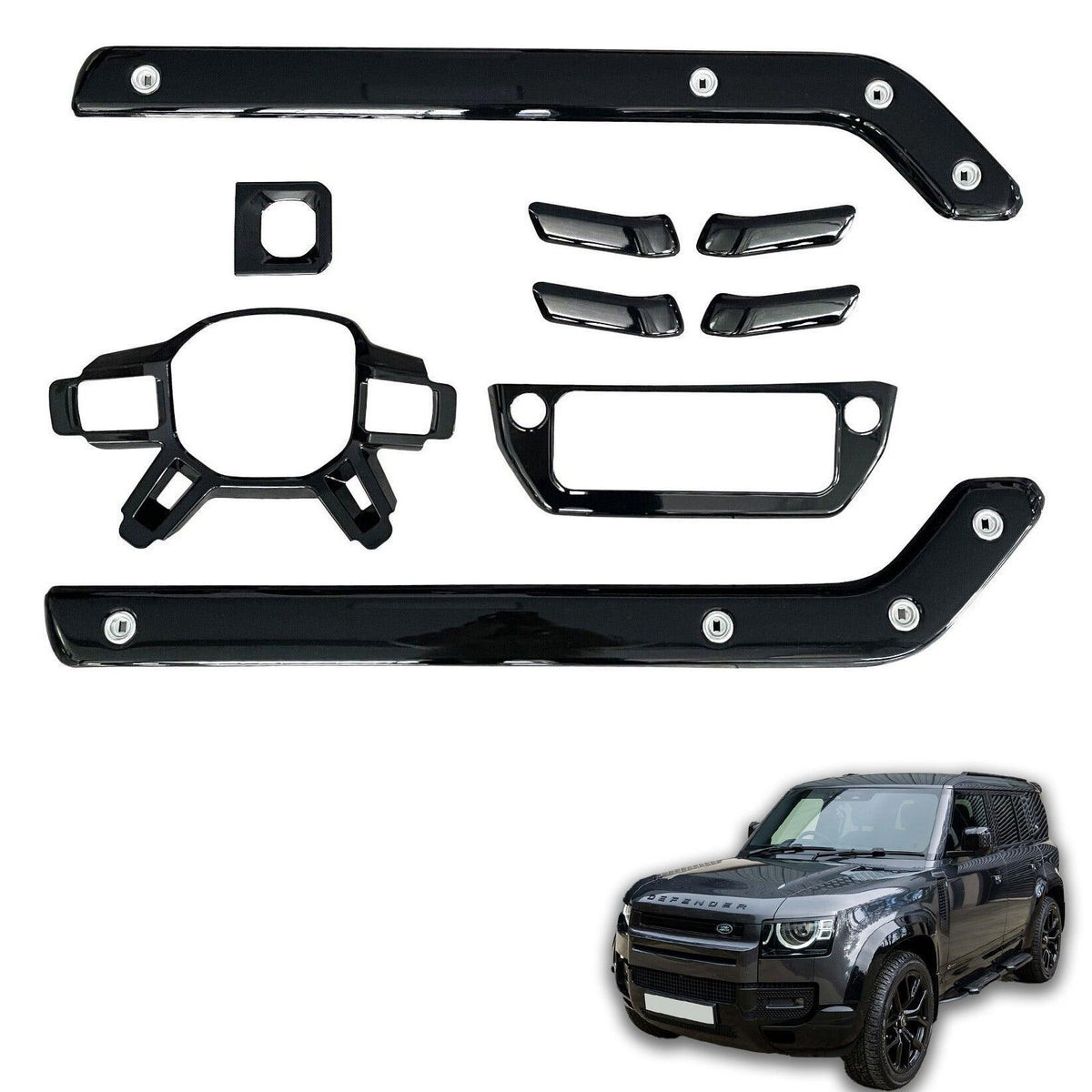 Land Rover Defender L663 2020 On Interior Trim Kit - Gloss Black