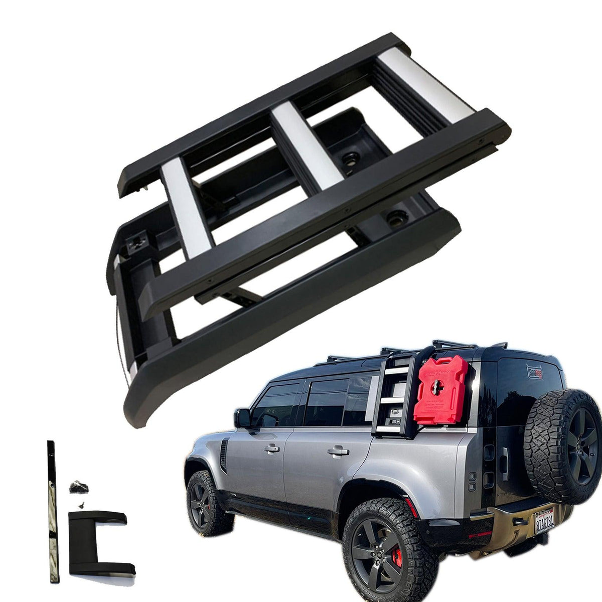 LAND ROVER DEFENDER L663 90 &amp; 110 2020 ON OEM STYLE SIDE ROOF LADDER - Storm Xccessories2