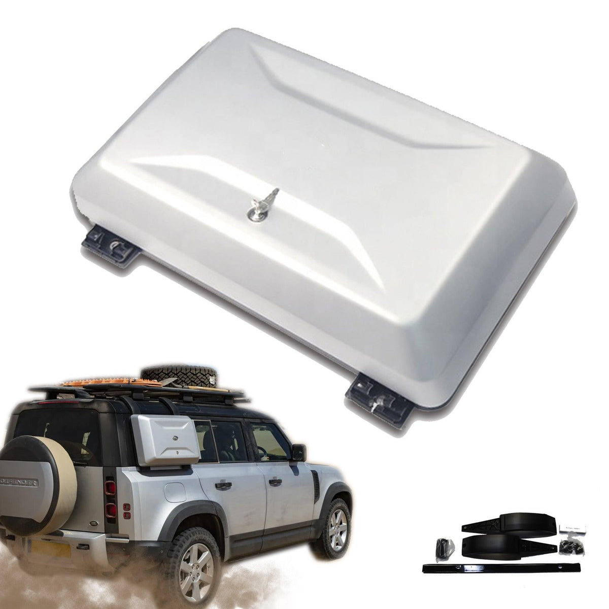 Land Rover Defender L663 90 / 110 / 130 2020 On Oem Style Side Storage Box - In Silver