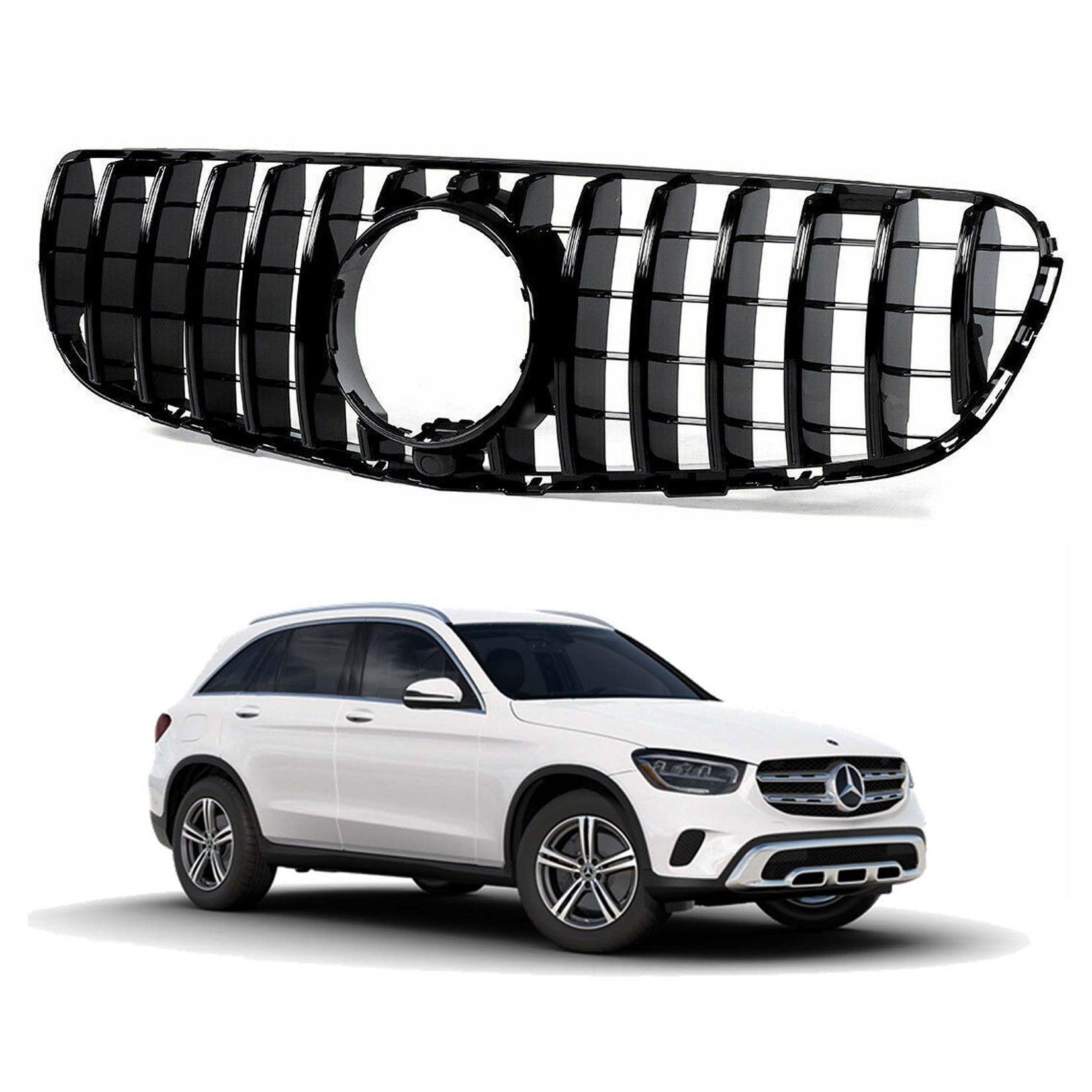 MERCEDES GLC X253 2015 - 2019 PANAMERICANA GT STYLE UPGRADE FRONT GRILL - GLOSS BLACK - Storm Xccessories2