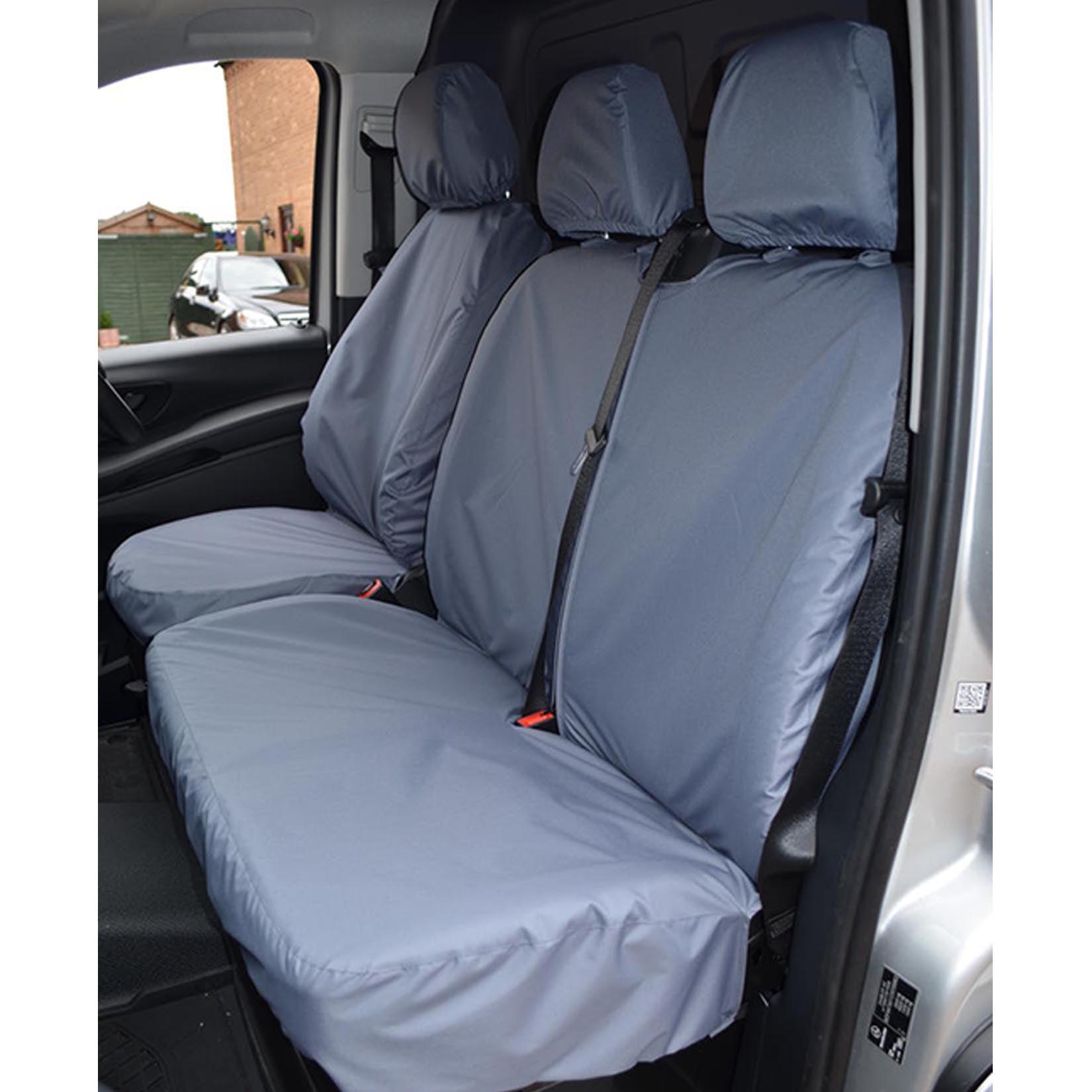 MERCEDES VITO 2015 ON FRONT TRIPLE TAILORED SEAT COVERS IN GREY - Storm Xccessories2