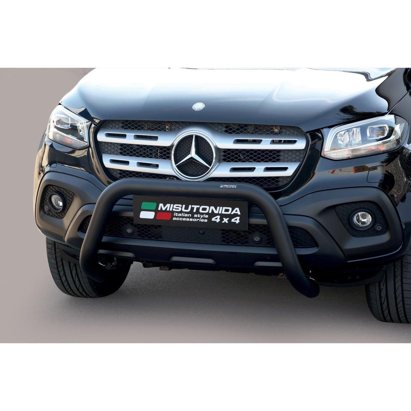 MERCEDES X CLASS 2017 ON MISUTONIDA EU APPROVED FRONT BAR IN BLACK - 76MM - Storm Xccessories2