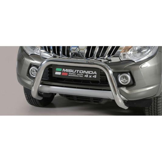 MITSUBISHI L200 SERIES 5 2015 ON MISUTONIDA EC APPROVED FRONT BAR - 76MM - STAINLESS FINISH - Storm Xccessories2