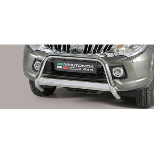 MITSUBISHI L200 SERIES 5 2016 ON MISUTONIDA EU APPROVED FRONT A-BAR - 63MM - STAINLESS FINISH - Storm Xccessories2