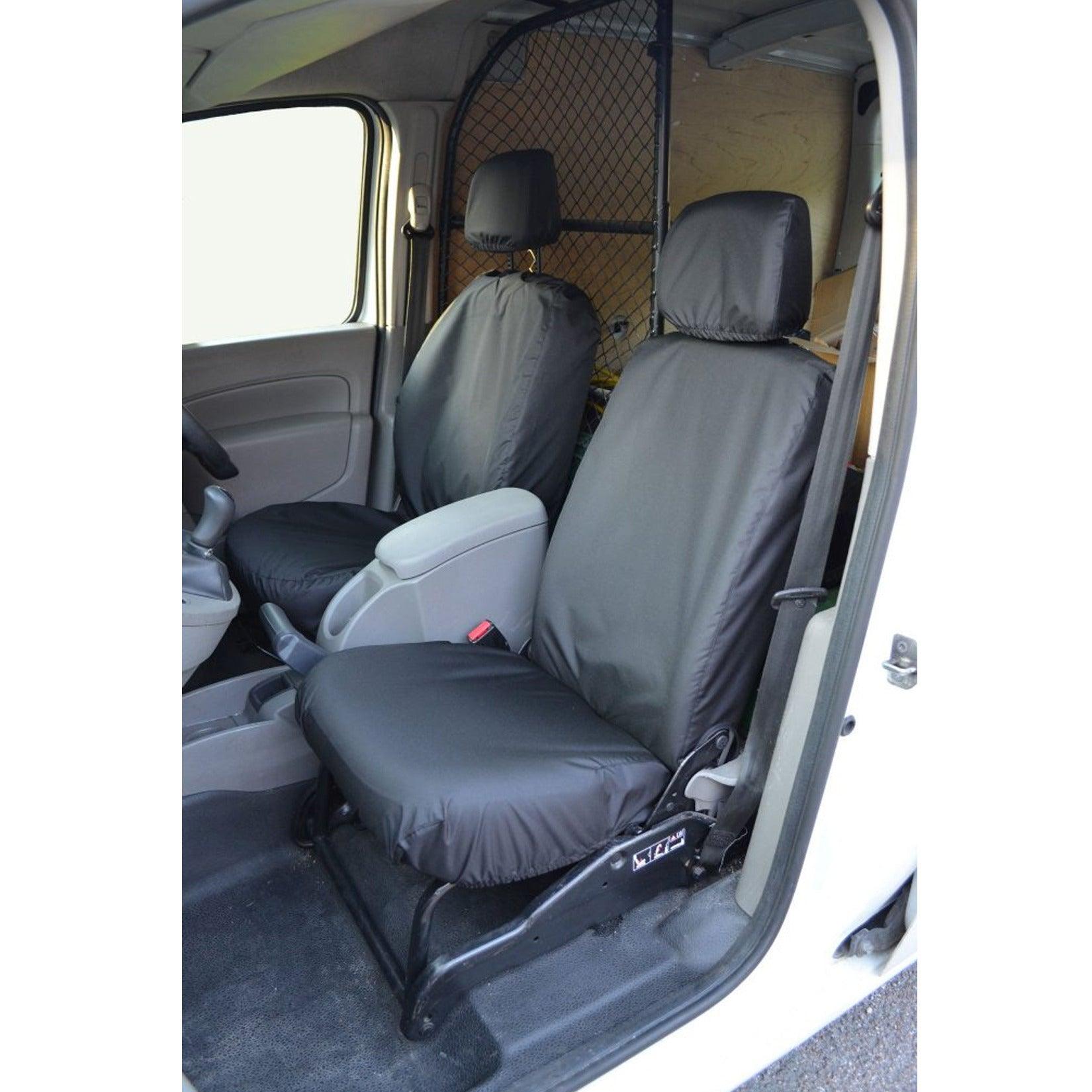 RENAULT KANGOO 2008 ON DRIVER AND FOLDING PASSENGER SEAT COVERS - PAIR - BLACK - Storm Xccessories2