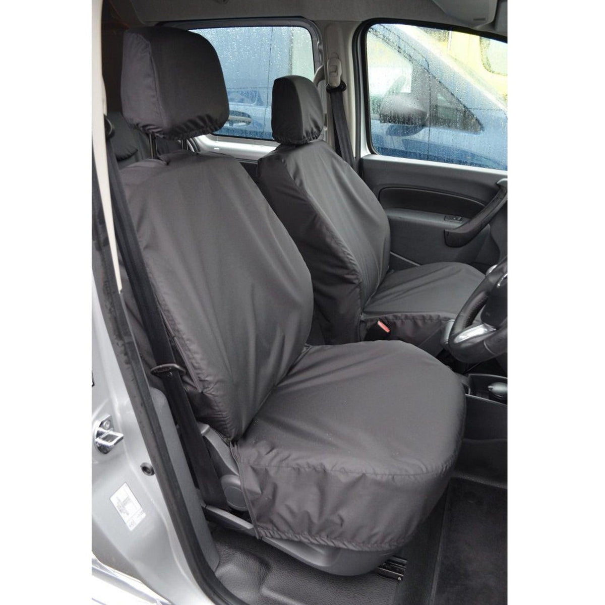 Renault Kangoo 2008 On Driver And Non-folding Passenger Seat Covers - Pair - Black