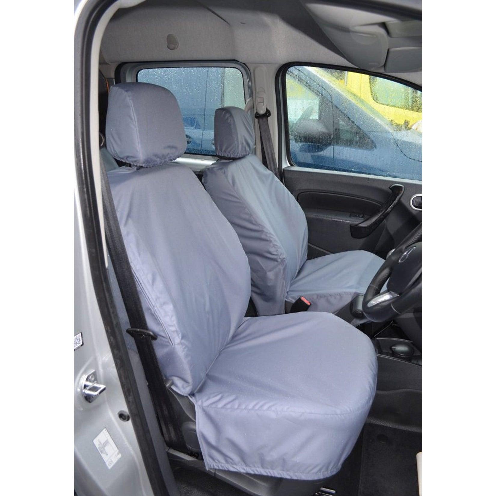 RENAULT KANGOO 2008 ON DRIVER AND NON-FOLDING PASSENGER SEAT COVERS - PAIR - GREY - Storm Xccessories2