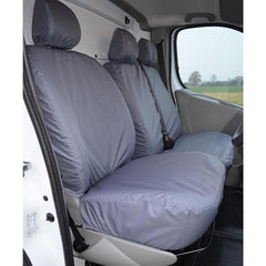 RENAULT TRAFIC 2006-2013 DRIVER AND DOUBLE PASSENGER SEAT COVERS IN GREY - Storm Xccessories2