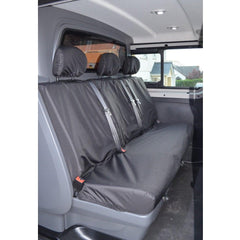 Renault Trafic 2014 On - Vauxhall Vivaro 2014-2019 Rear Crew Cab 3-seater Seat Covers - Black