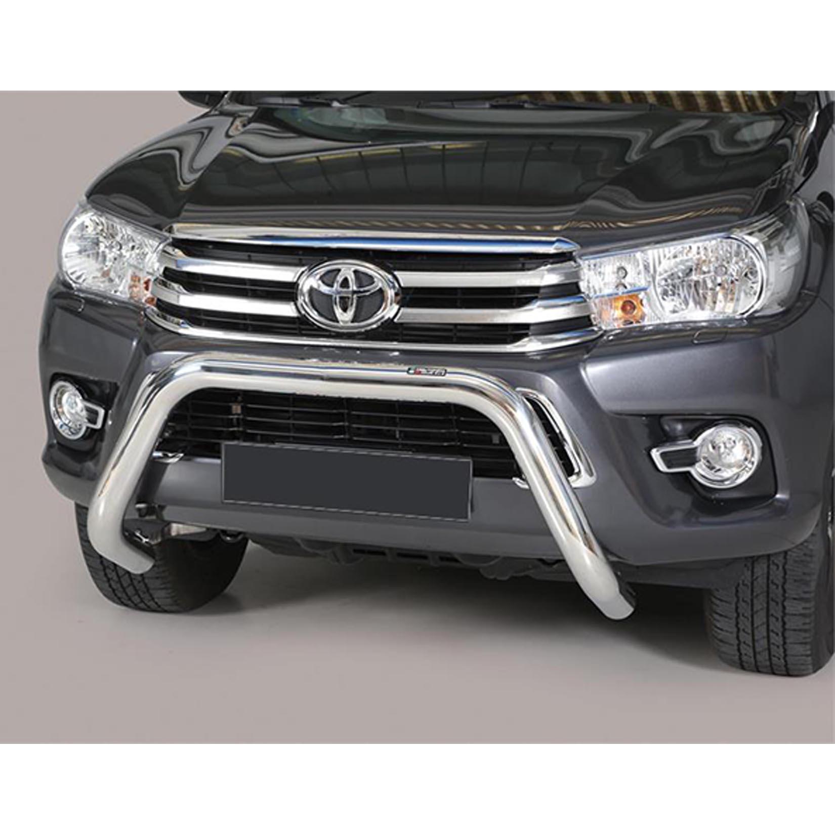 TOYOTA HILUX 2016-2020 - MISUTONIDA EU APPROVED FRONT A BAR - 76MM - STAINLESS FINISH - Storm Xccessories2