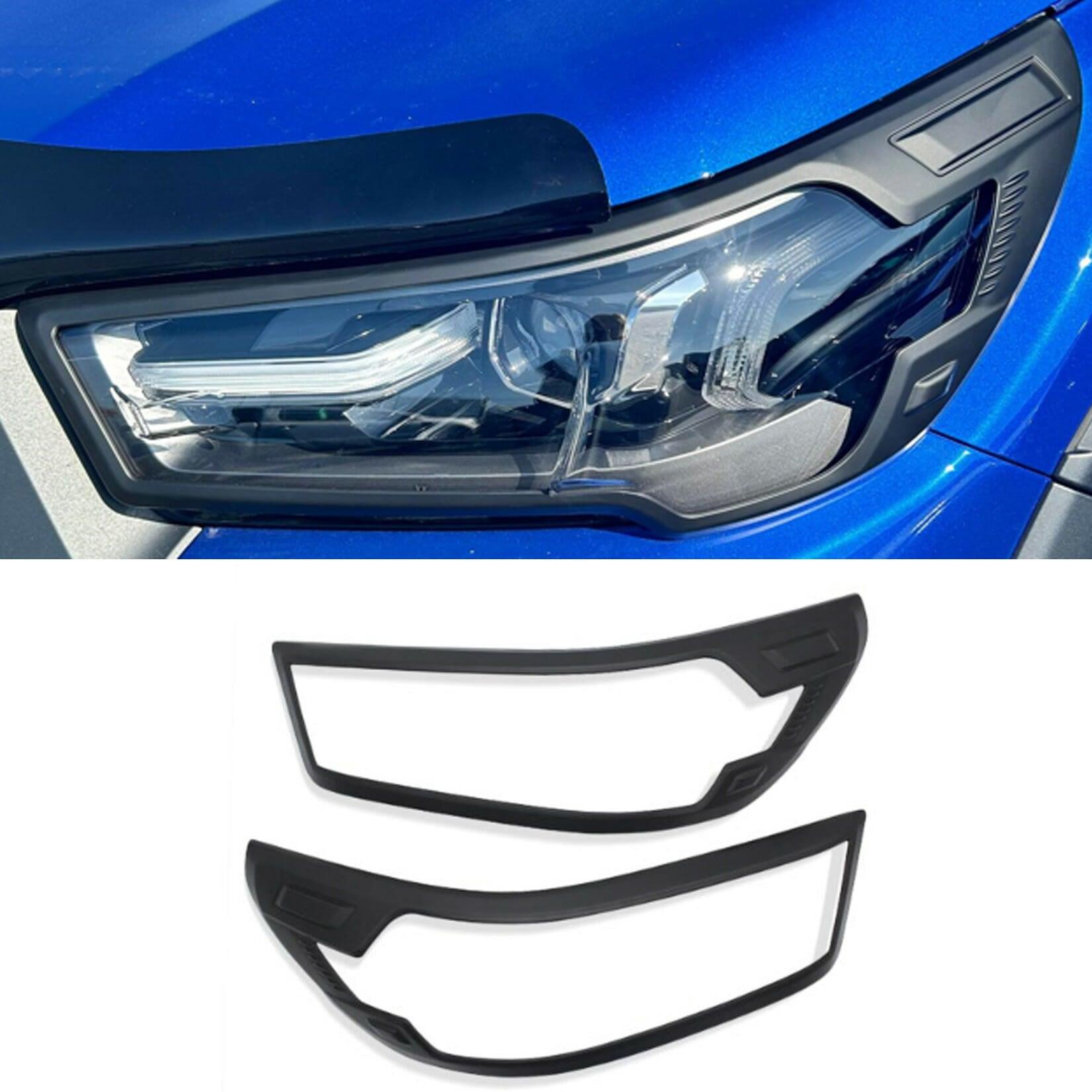 Toyota Hilux 2021 On Stx Head Light Guards - In Matte Black - Pair - Invincible & X