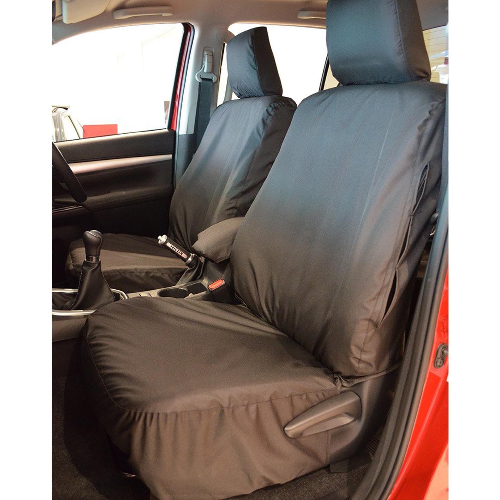 TOYOTA HILUX ACTIVE 2016 ON FRONT PAIR SEAT COVERS - BLACK - Storm Xccessories2