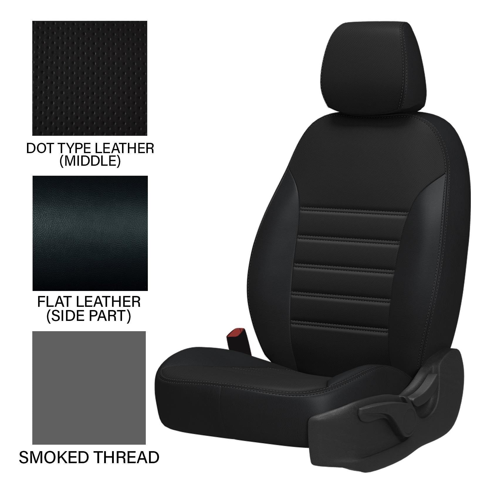 Toyota Hilux Invincible 2016 On Double Cab Front And Rear Seat Covers - Pu Leather In Black