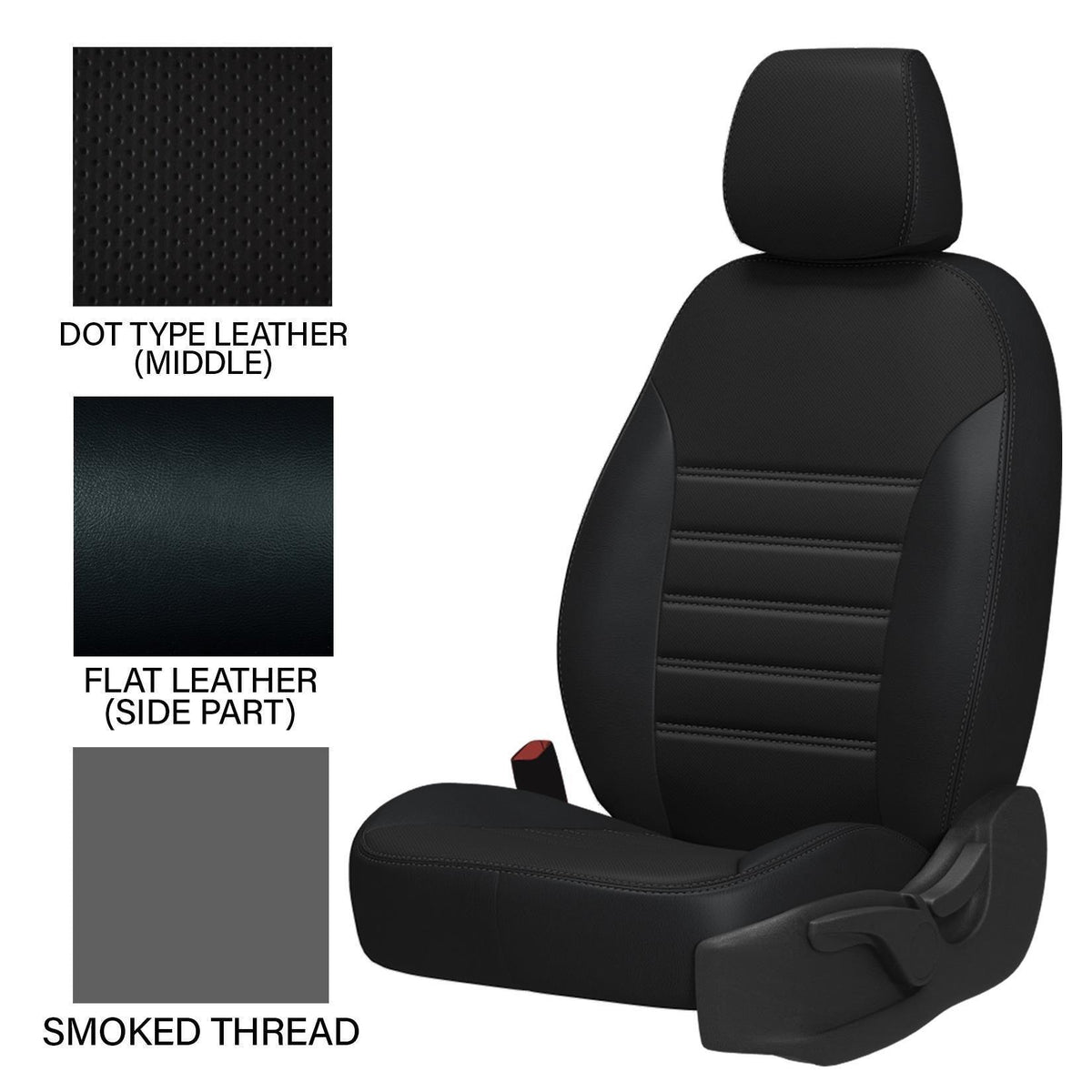 TOYOTA HILUX INVINCIBLE 2016 ON DOUBLE CAB FRONT AND REAR SEAT COVERS - PU LEATHER IN BLACK - Storm Xccessories2