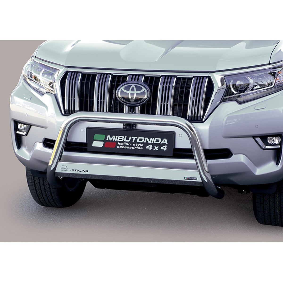 TOYOTA LANDCRUISER LC150 2018 ON MISUTONIDA EC APPROVED FRONT A-BAR - 63MM - STAINLESS STEEL - Storm Xccessories2