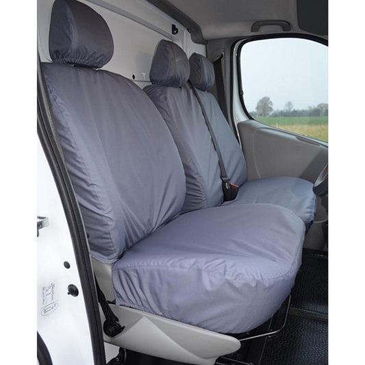 VAUXHALL VIVARO 2008-2013 DRIVER AND DOUBLE PASSENGER SEAT COVERS IN GREY - Storm Xccessories2