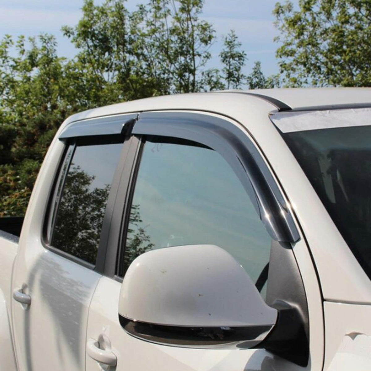 VW AMAROK 2010-2017 - DOUBLE CAB WIND DEFLECTORS 4-PCS SET - BLACK - EXTERNAL FIT - Storm Xccessories2