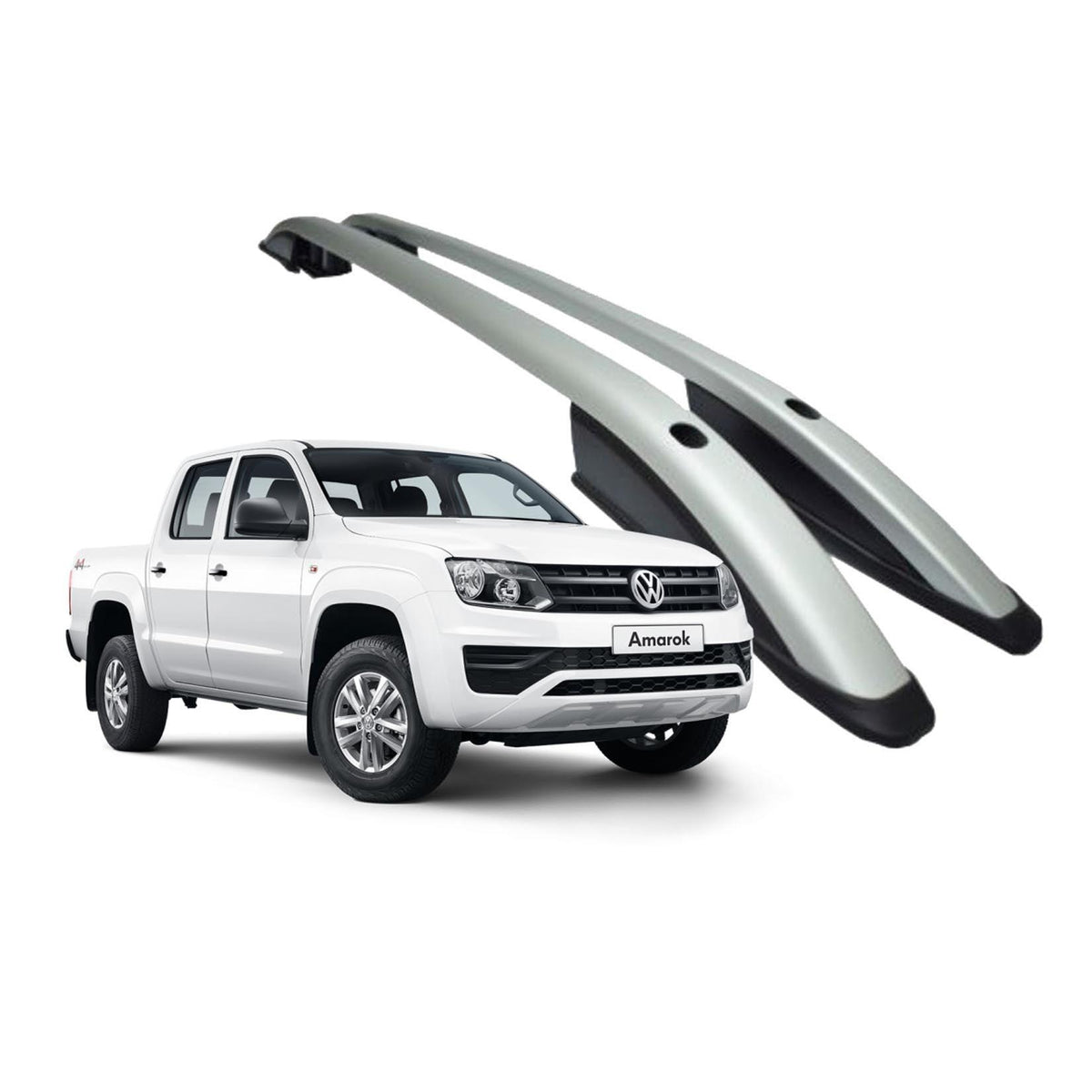 Vw Amarok 2010-2022 Roof Bars - Roof Rails - Grey - Pair