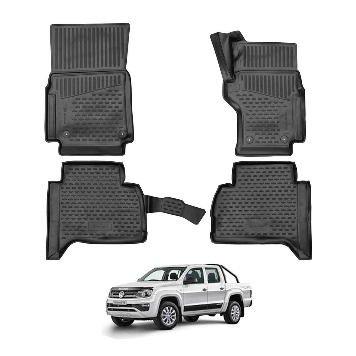 Vw Amarok V6 2019 - 2022 Double Cab 3d Deep Rubber Floor Mats 4 Pc Set (Rm8)