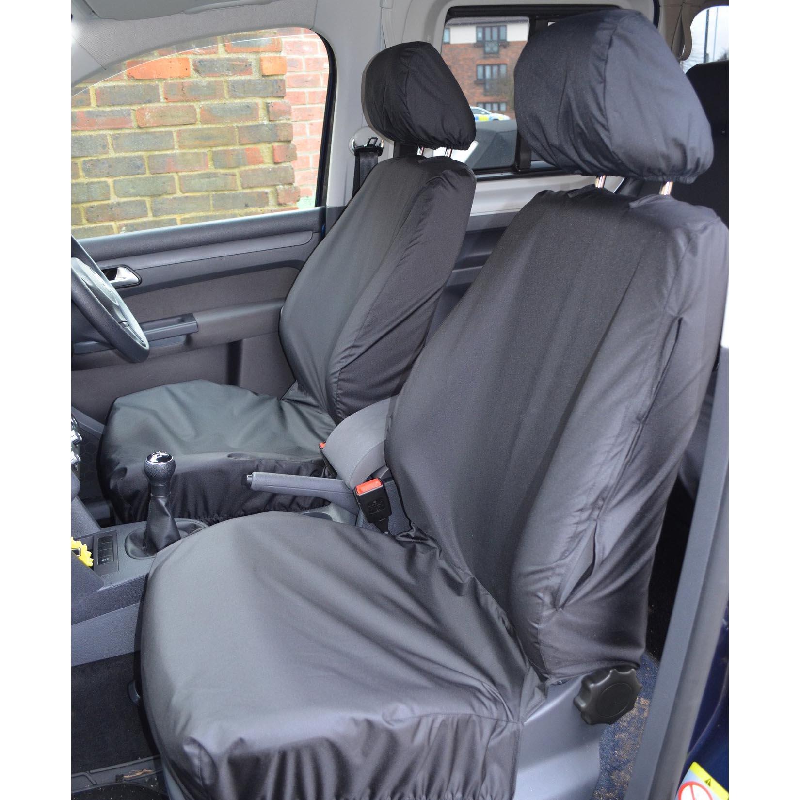 VW CADDY 2004-2021 TAILORED FRONT SEAT COVERS - BLACK - Storm Xccessories2