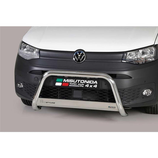 VW CADDY 2021 ON MISUTONIDA EU APPROVED STAINLESS STEEL FRONT A-BAR - 63MM - Storm Xccessories2