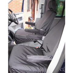 Vw Transporter T5 2003-2009 Front Pair Seat Covers With Armrests - Black