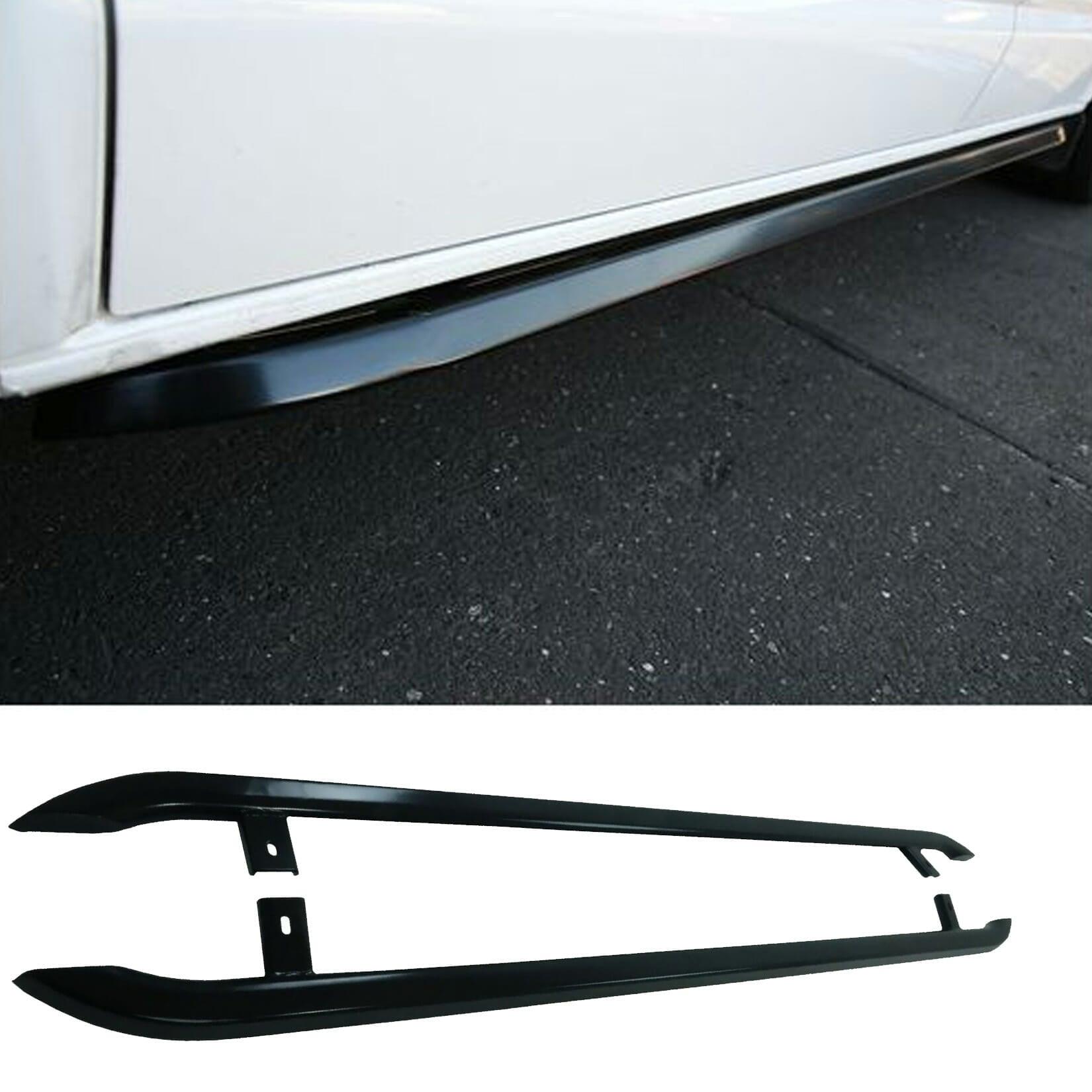 Vw Transporter T5 & T6 Lwb 2003-2023 Trapezoid Side Bars In Gloss Black