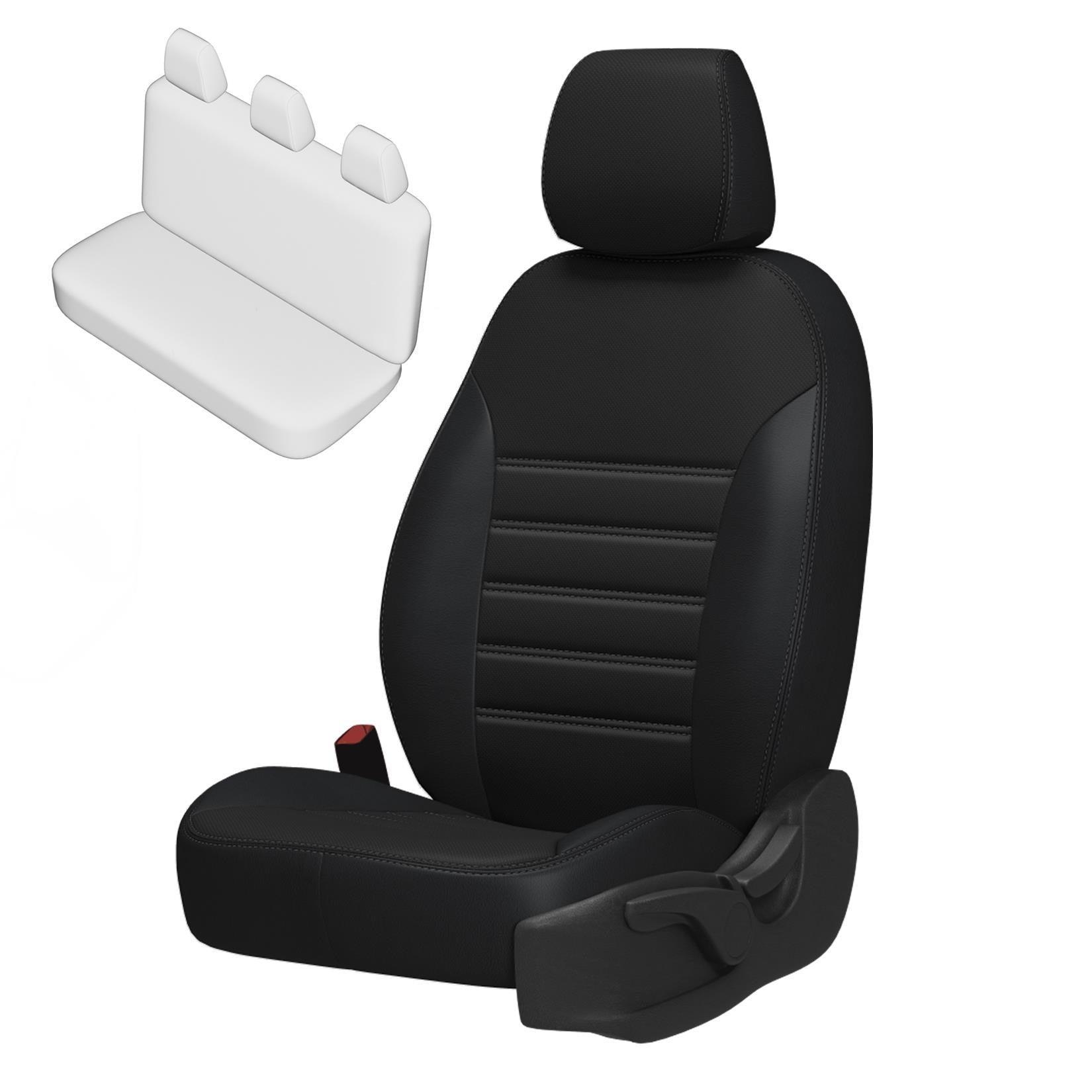 Vw Transporter T6 2016 On Rear Seat Covers - Pu Leather In Black